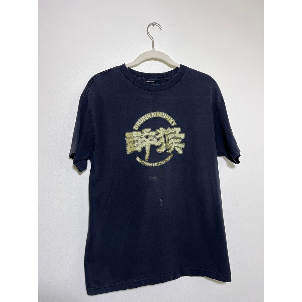 y2k black graphic Tee Drunknmunky